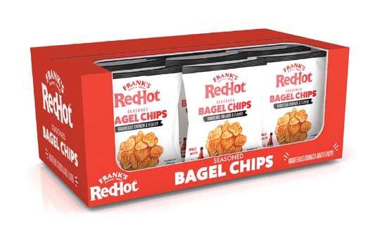 Frank's RedHot® Seasoned Bagel Chips, 12 pack, 5oz Bags DISPLAY