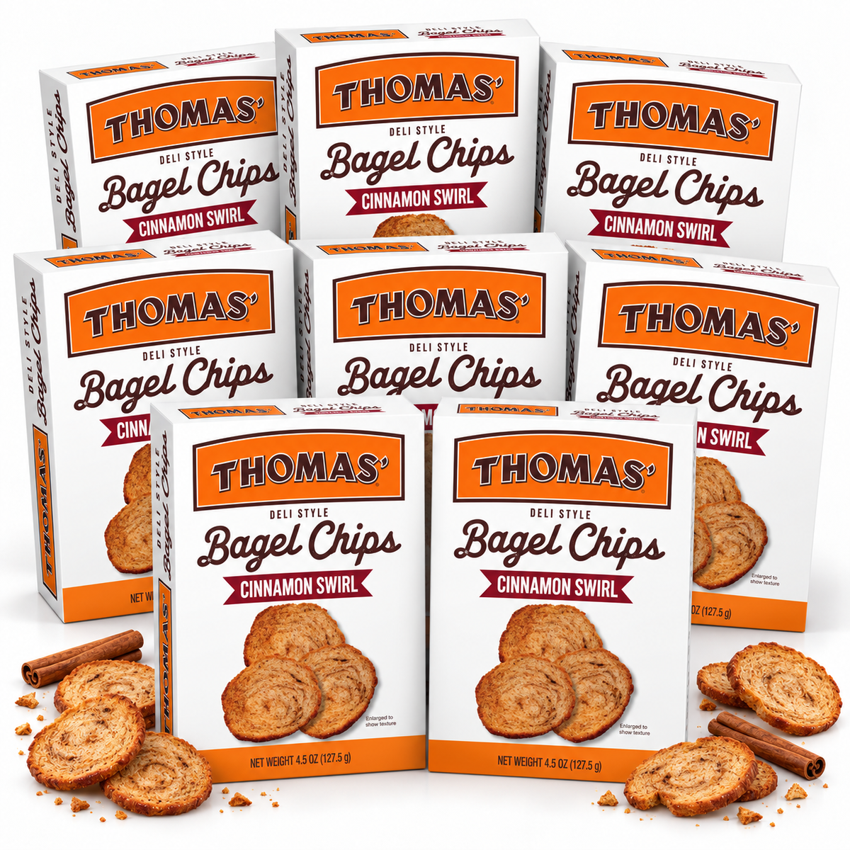 Thomas'® Bagel Chips - Cinnamon Swirl, 8 Pack